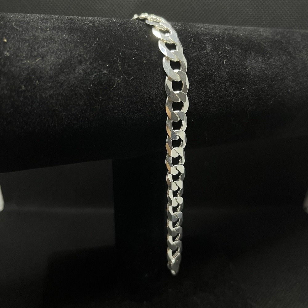 Esclava De Plata 925 Con Tejido Cubano, 925 Silver Bracelet‎ 8 Inch